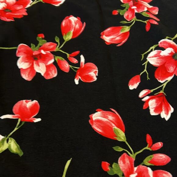 NWT $74 AGB Plus Size 16 Essential Sheath Black Red Floral Dress Career Midi - Picture 16 of 16